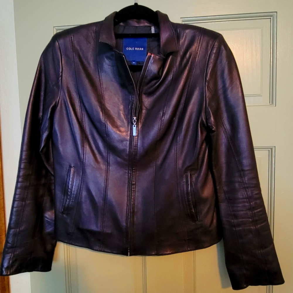 100% Lambskin Cole Haan Leather Jacket